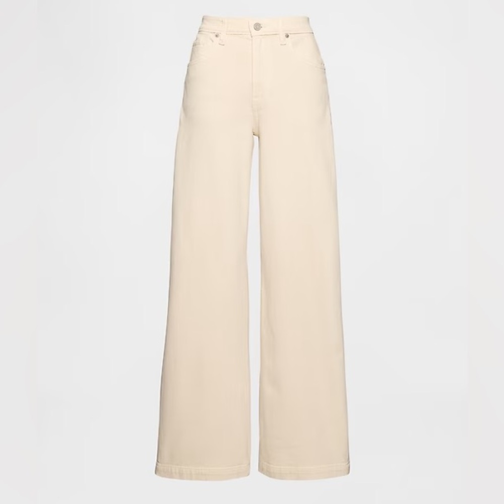 Gap High Rise Stride Wide-Leg Jeans in Pebble - Picture 5 of 10